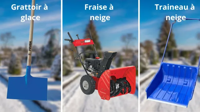 Ces outils sont utiles en cas de neige abondante et d'un grand extérieur