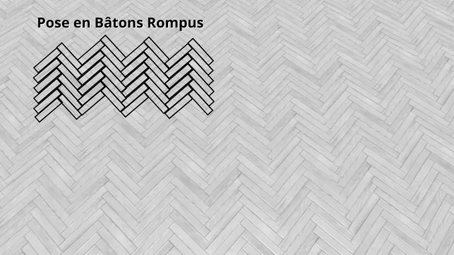 Les bâtons rompus se distinguent des chevrons par un aspect rectangulaire qui est conservé