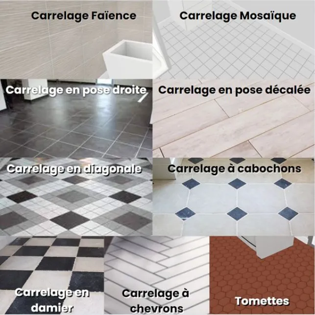 Il existe de nombreux motifs pour le carrelage de vos rêves