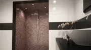 Douche à l'italienne en mosaïque