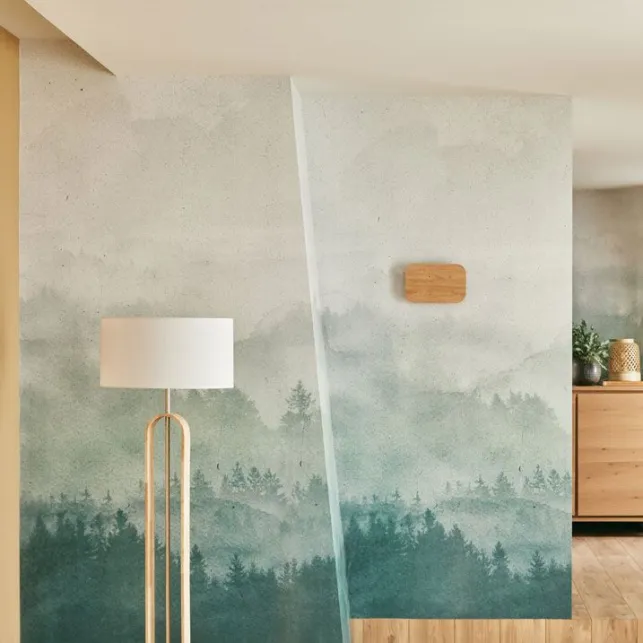 Un papier peint panoramique dans un style scandinave