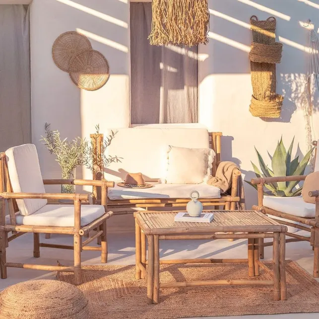 Un salon de jardin en bambou pour une ambiance boho