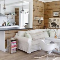 Salon scandinave blanc & bois par Marthe Holien Bo