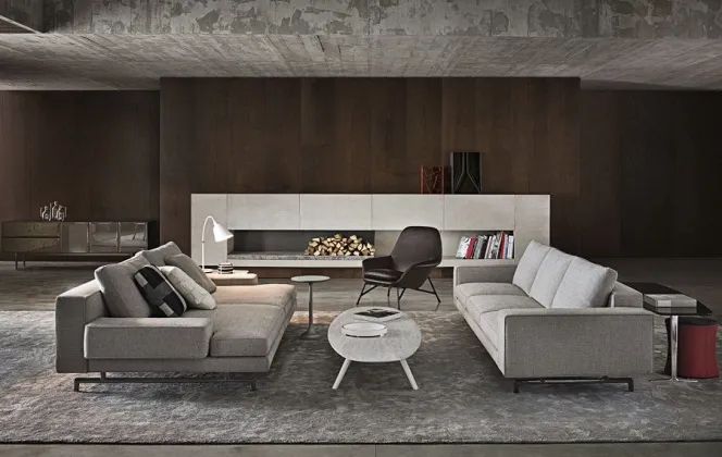 Ce salon très chaleureux vous fera apprécier vos moments de détente. © Minotti