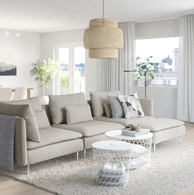 SÖDERHAMN - Canapé 4 places avec méridienne beige - 1 100 €