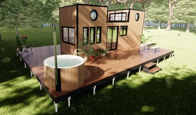 Tiny House Bimify avec terrasse et spa détente