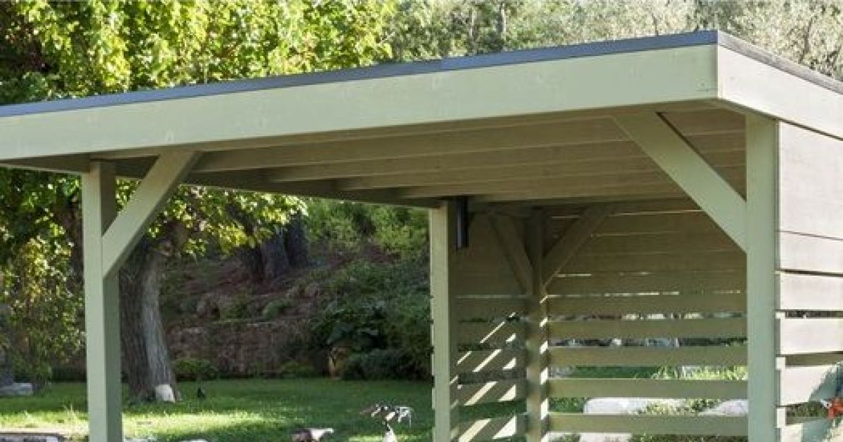 Madeira Carport Autoportant En Bois Pour Camping Car 30m