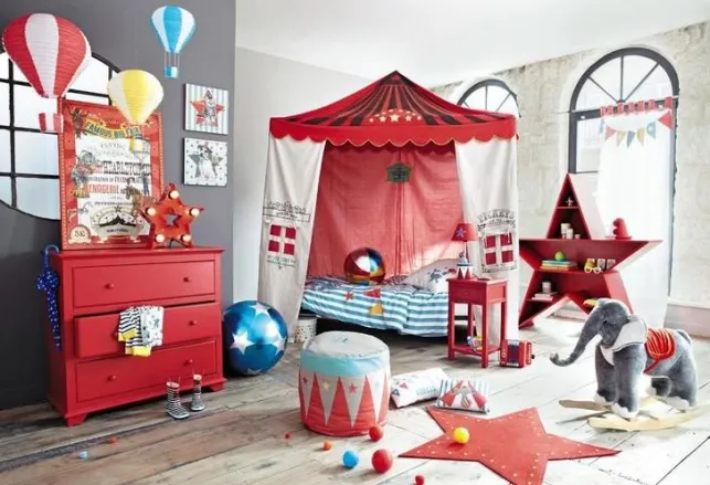 Une chambre pour enfant sur le thème du cirque